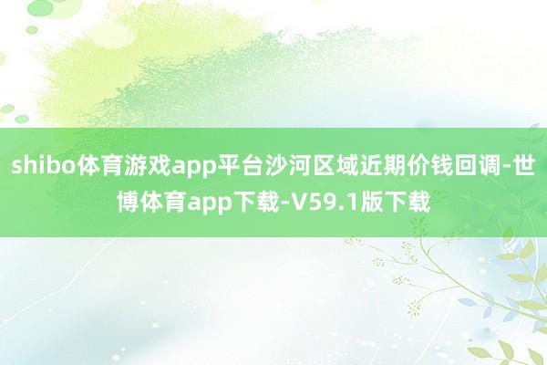 shibo体育游戏app平台沙河区域近期价钱回调-世博体育app下载-V59.1版下载