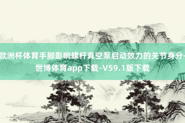 欧洲杯体育手脚影响螺杆真空泵启动效力的关节身分-世博体育app下载-V59.1版下载