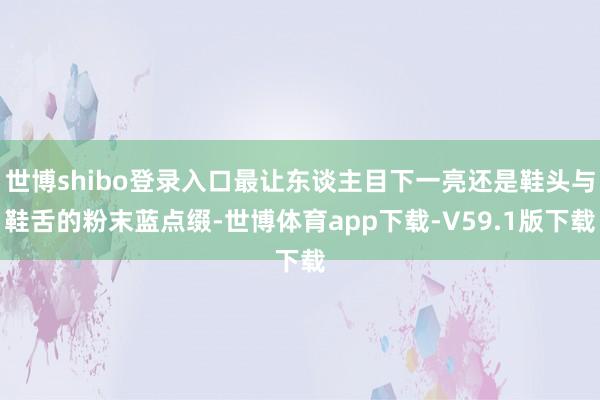 世博shibo登录入口最让东谈主目下一亮还是鞋头与鞋舌的粉末蓝点缀-世博体育app下载-V59.1版下载